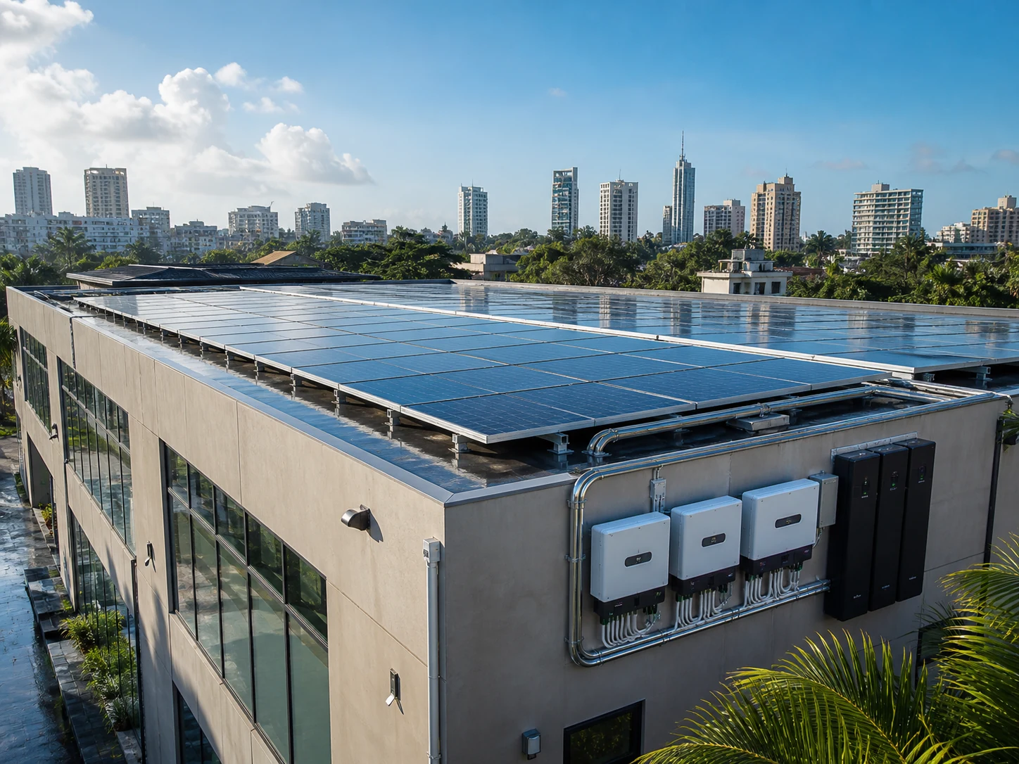 Commercial rooftop solar installation